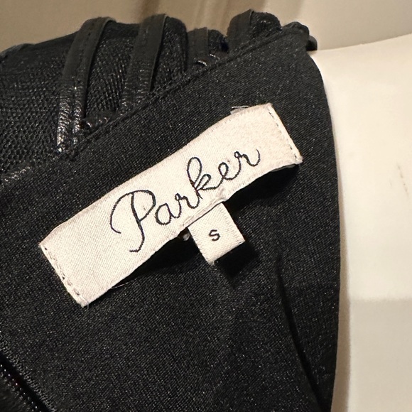 Parker Fabiana Leather Detail Mini Dress Size S - Picture 4 of 5